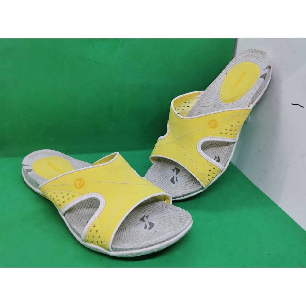 Merrell Lorelei Slide Yellow Women's Size 9 Comfort Flip Flop Sandals